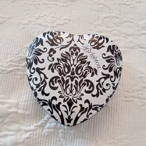 Brighton Black and White Heart-Shaped Damask Print Keepsake Box